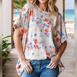 New Heimish Floral Urban Ribbed Top